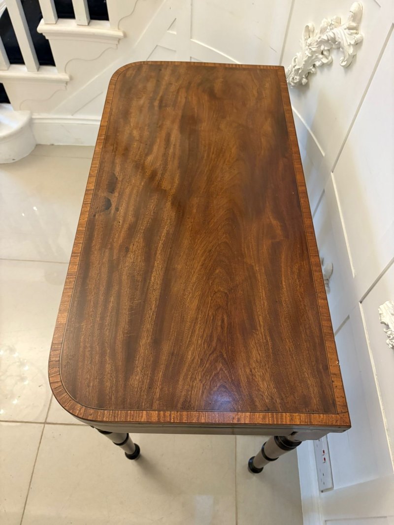 Antique Quality George III Mahogany Inlaid Card Table